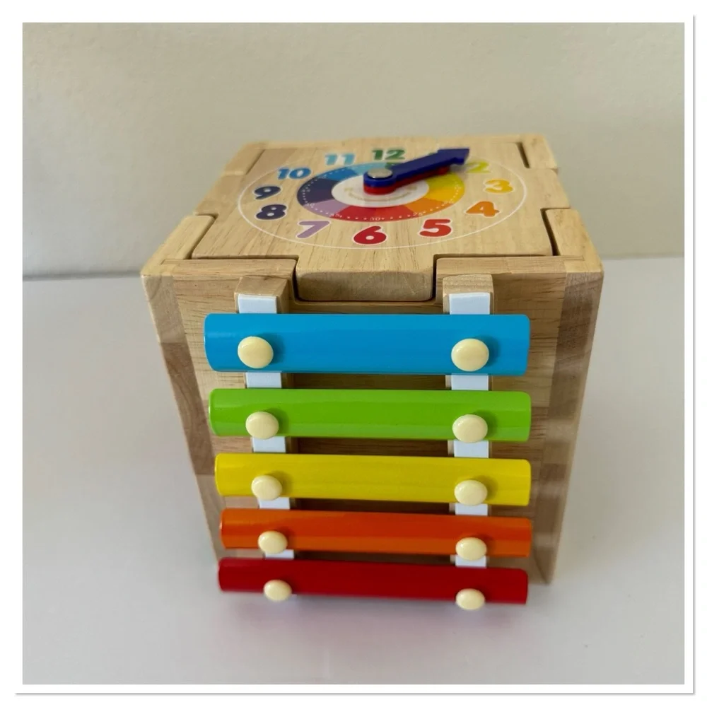 Wooden Activity Cube For Kids 18+Months Learning Toy